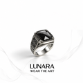 Black Stone Sterling Silver Men’s Ring