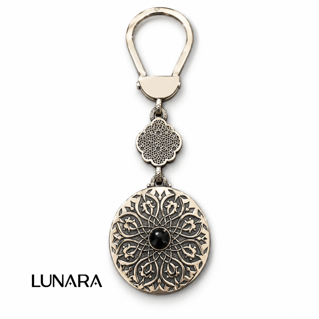 Ayat Al-Nur Handmade Silver Keychain