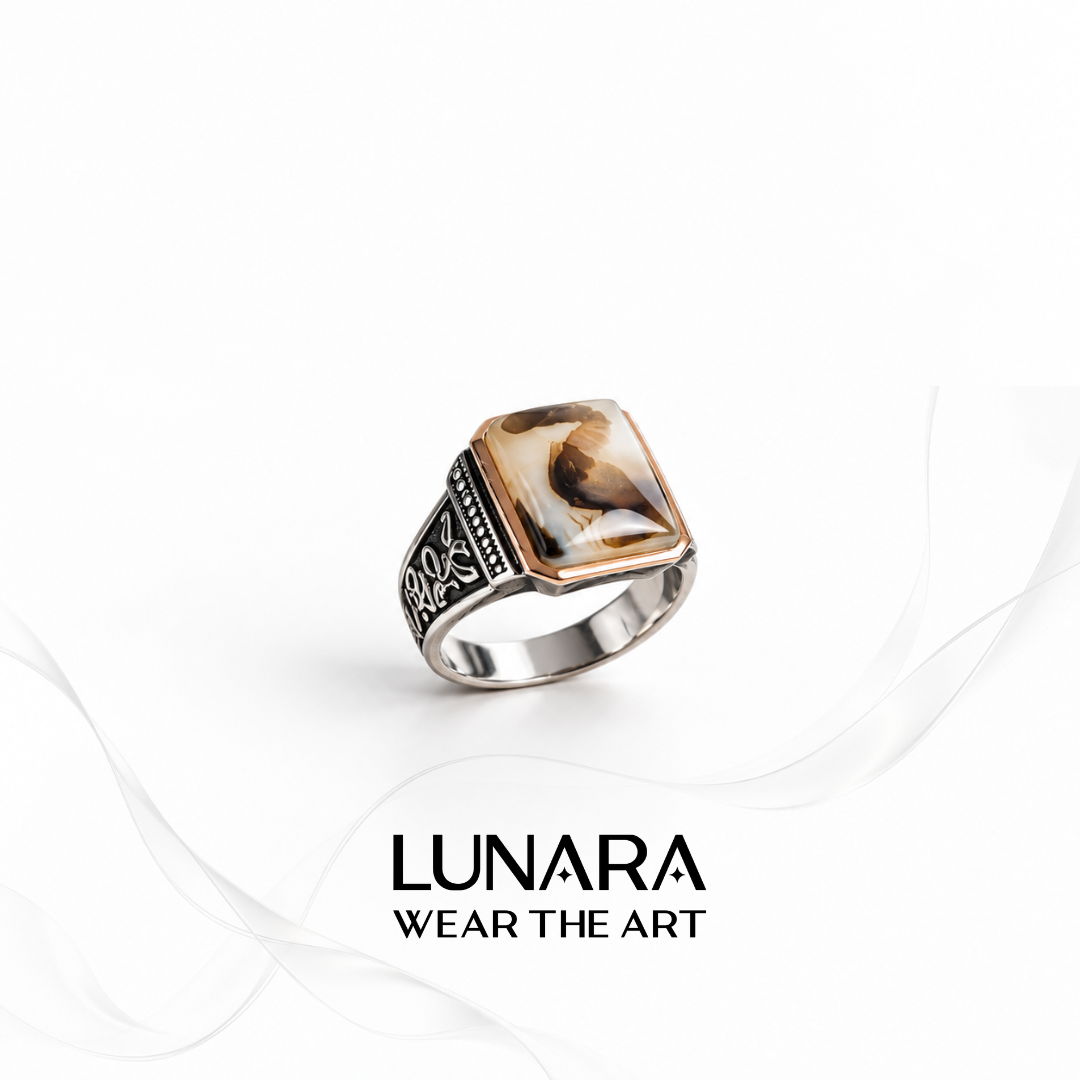 Agate Statement Silver Ring