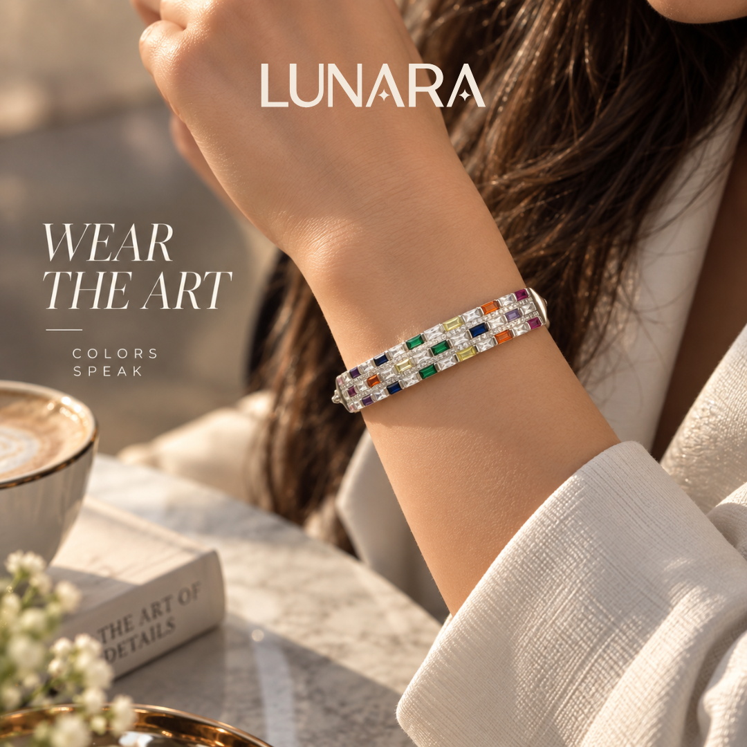 Multicolor Zircon Silver Bracelet